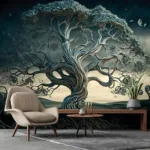 Photo Wallpaper Tree Abstract 3D Effect Modern Living Room Fleece Wallpaper  + Gl In Fototapete 3D Effekt Wohnzimmer