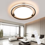 Zmh Modern Ceiling Lamp Led Ceiling Light Living Room – Dimmable Black  Round Des In Led Wohnzimmer