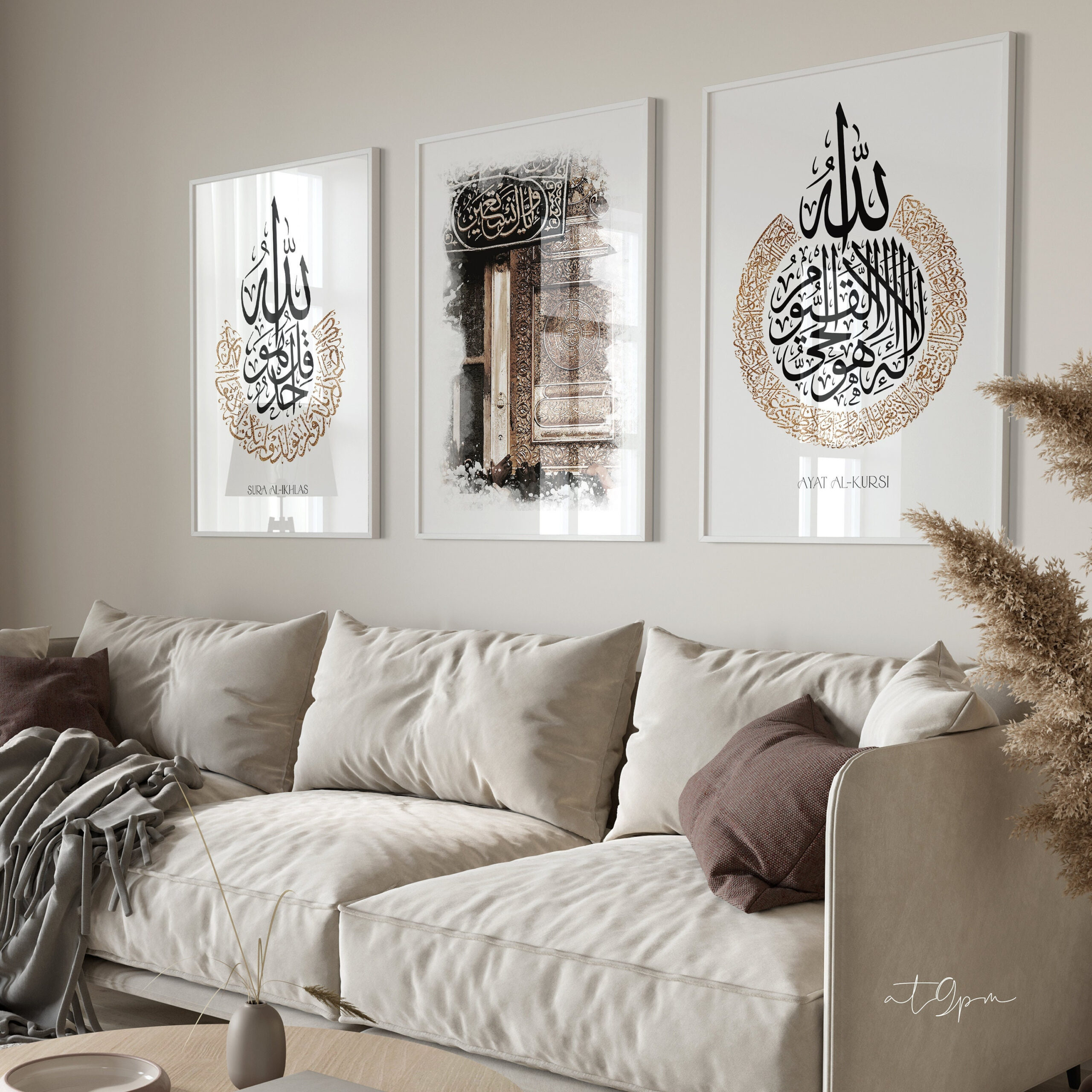 3X Islam Poster Set Islamische Wandbilder Kalligrafie Kunst pertaining to Schöne Wandbilder Wohnzimmer