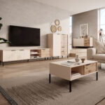 Living Room Complete – Set B Fouchana, 4 Pieces, Colour: Beige Inside Wohnzimmer Beige