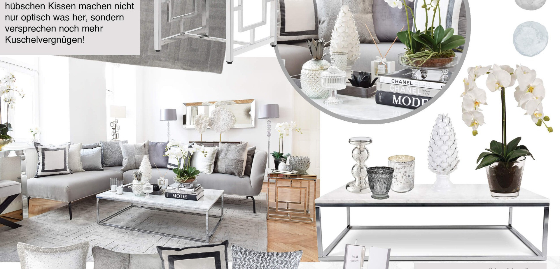 Urban Loft Livingroom - Wohnzimmer In Silber &amp; Grau - Looks throughout Wohnzimmer Deko Silber