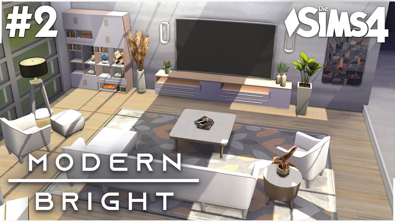 Wohnzimmer | Modern Bright Haus Bauen #2 | Die Sims 4 Let'S Build Mit Tipps  &amp; Tricks with regard to Sims 4 Wohnzimmer Ideen